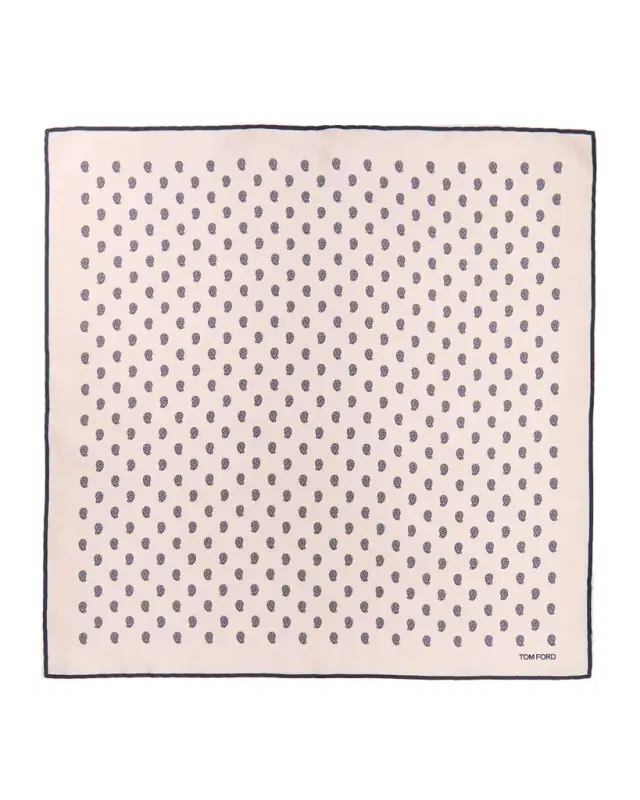 TOM FORD Men 's Micro Paisley-Print Silk Pocket Square