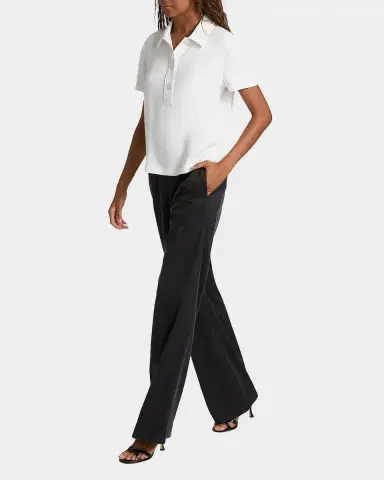 Vince Crepe Short-Sleeve Polo Shirt | Thumbnail 2
