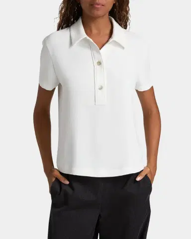 Vince Crepe Short-Sleeve Polo Shirt | Thumbnail 4