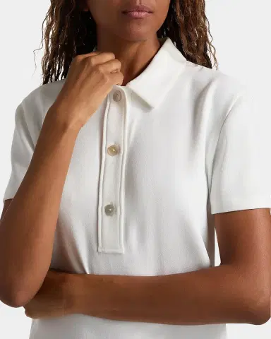 Vince Crepe Short-Sleeve Polo Shirt | Thumbnail 5