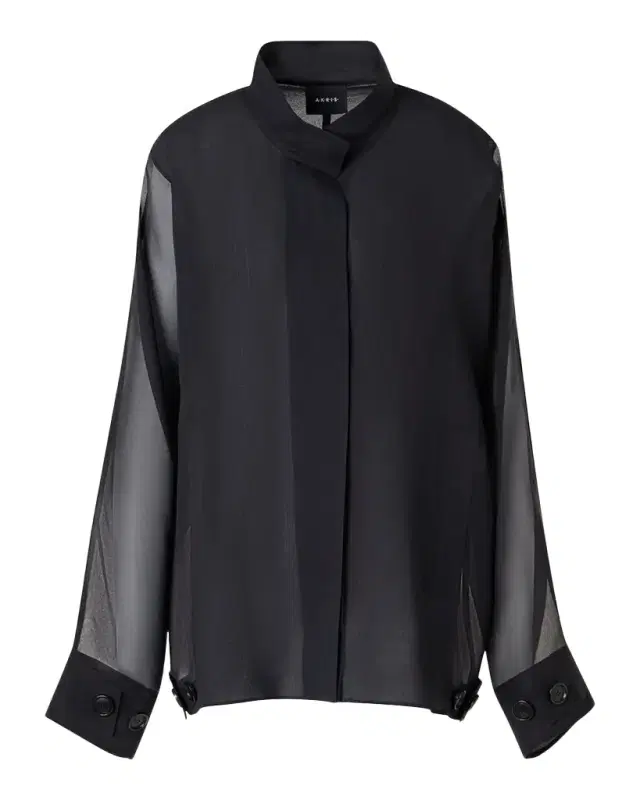 Akris Huma Silk Georgette Oversized Parka Jacket