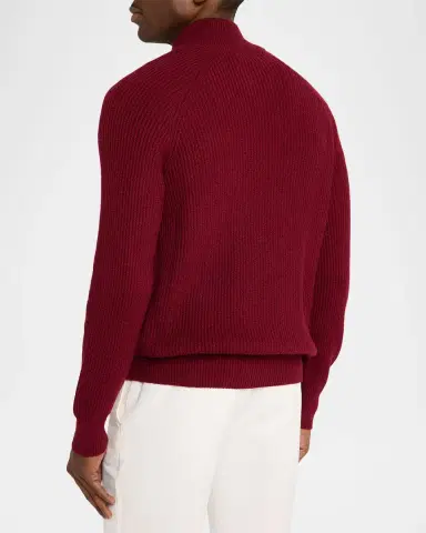 Brunello Cucinelli Men's Cotton Rib Full-Zip Cardigan | Thumbnail 3 Brunello Cucinelli Men's Cotton Rib Full-Zip Cardigan | Thumbnail 3