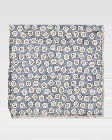Brunello Cucinelli Men's Geometric Circle Silk Pocket Square | Thumbnail 2
