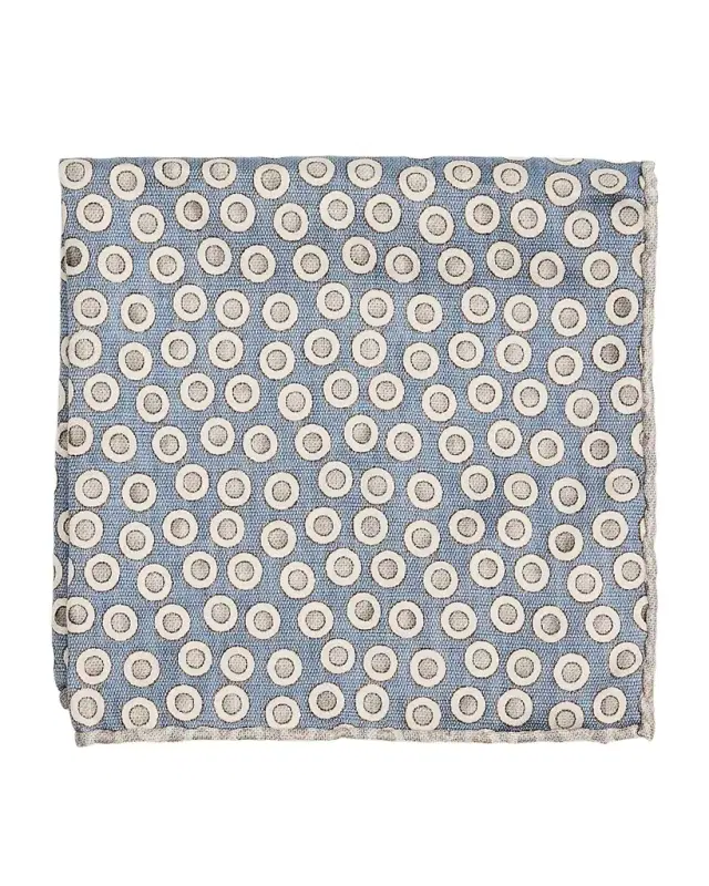 Men's Geometric Circle Silk Pocket Square