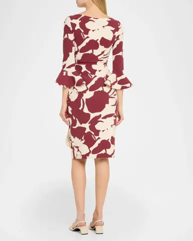 Chiara Boni La Petite Robe Triana Floral-Print Bodycon Ruffle Dress | Thumbnail 3 Chiara Boni La Petite Robe Triana Floral-Print Bodycon Ruffle Dress | Thumbnail 3