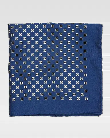 Brunello Cucinelli Men's Geometric Silk Pocket Square | Thumbnail 2