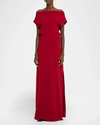 Proenza Schouler Rosina Draped Double-Crepe Dress | Thumbnail 2 Proenza Schouler Rosina Draped Double-Crepe Dress | Thumbnail 2