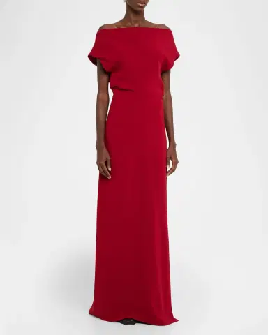 Proenza Schouler Rosina Draped Double-Crepe Dress | Thumbnail 4 Proenza Schouler Rosina Draped Double-Crepe Dress | Thumbnail 4