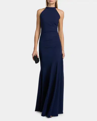 Chiara Boni La Petite Robe Janis Sleeveless Halter Gown | Thumbnail 4 Chiara Boni La Petite Robe Janis Sleeveless Halter Gown | Thumbnail 4