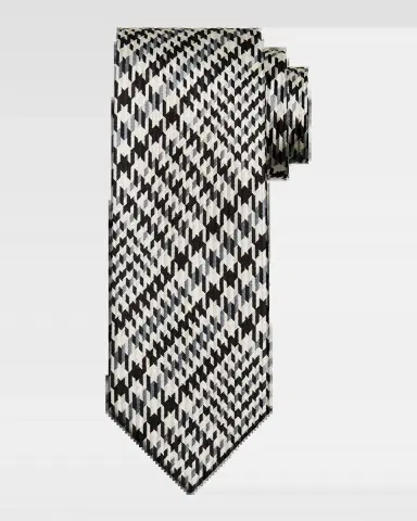 Tom Ford Men's Exploded Prince of Wales Check Silk Tie | Thumbnail 2