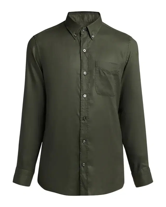 TOM FORD Men 's Slim-Fit Gabardine Button-Down Shirt