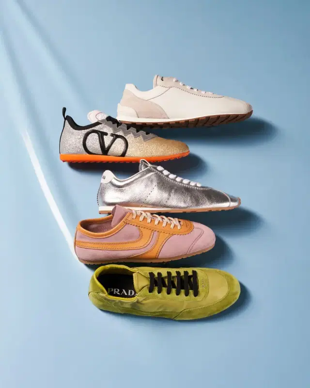 Dries Van Noten Mixed Leather Retro Runner Sneakers