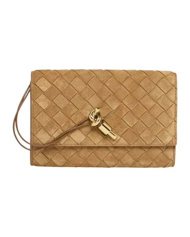 Bottega Veneta Andiamo Suede Clutch Bag