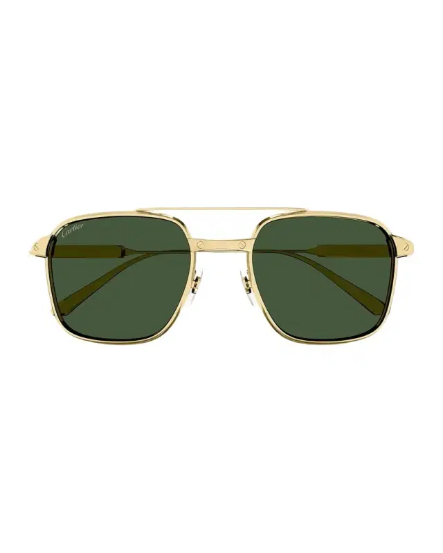 Cartier Men 's CT0610S-002 Double-Bridge Titanium Aviator Sunglasses