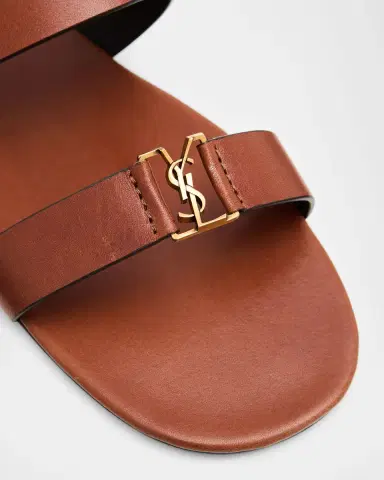 Saint Laurent Maine YSL Leather Slide Sandals | Thumbnail 5 Saint Laurent Maine YSL Leather Slide Sandals | Thumbnail 5