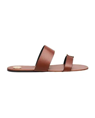 Saint Laurent Maine YSL Leather Slide Sandals | Thumbnail 1 Saint Laurent Maine YSL Leather Slide Sandals | Thumbnail 1