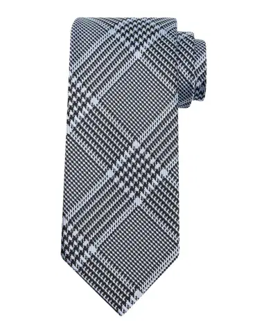 Tom Ford Men's Prince of Wales Grid Check Silk Tie | Thumbnail 1