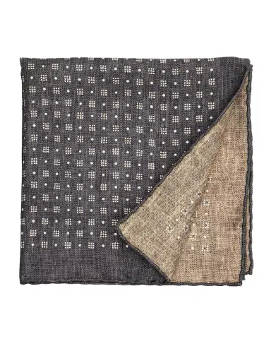 Brunello Cucinelli Men's Double-Face Geometric Silk Pocket Square | Thumbnail 1 Brunello Cucinelli Men's Double-Face Geometric Silk Pocket Square | Thumbnail 1