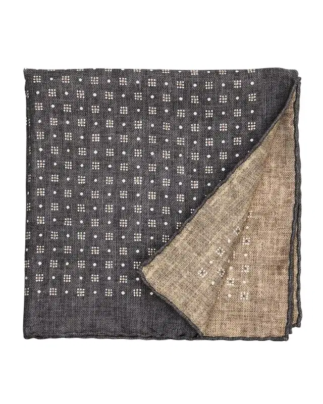 Brunello Cucinelli Men 's Double-Face Geometric Silk Pocket Square