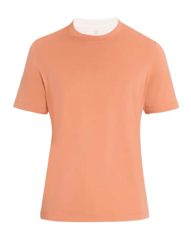 en 's Cotton Jersey Crewneck T-Shirt with Tipping
