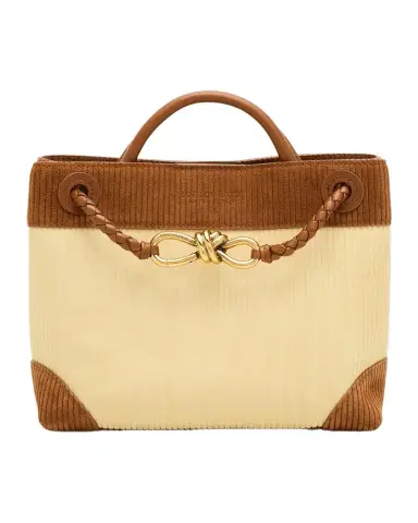 Bottega Veneta Two-Tone Suede Top-Handle Bag | Thumbnail 1 Bottega Veneta Two-Tone Suede Top-Handle Bag | Thumbnail 1