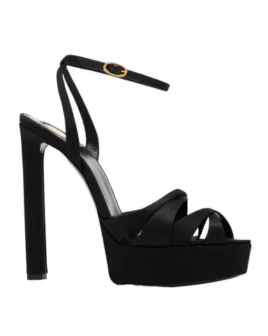 Saint Laurent 110mm Chandelle Satin Platform Sandals | Thumbnail 1 Saint Laurent 110mm Chandelle Satin Platform Sandals | Thumbnail 1