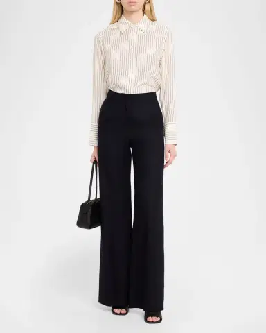 Co Striped Silk Button-Down Shirt | Thumbnail 2 Co Striped Silk Button-Down Shirt | Thumbnail 2