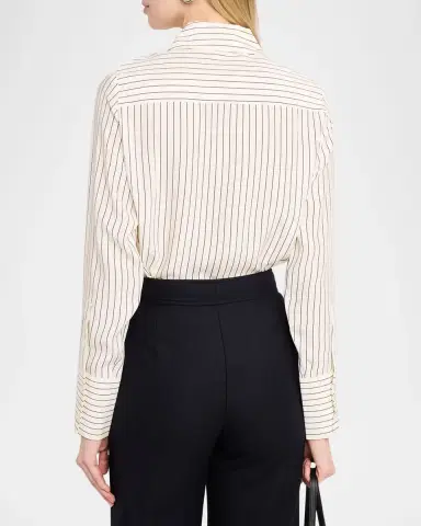 Co Striped Silk Button-Down Shirt | Thumbnail 3 Co Striped Silk Button-Down Shirt | Thumbnail 3