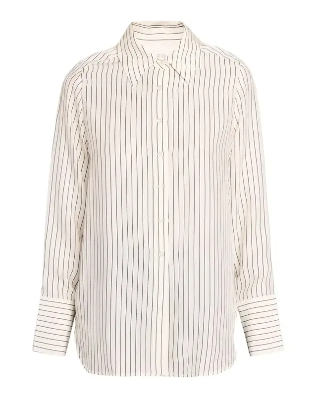 Co Striped Silk Button-Down Shirt