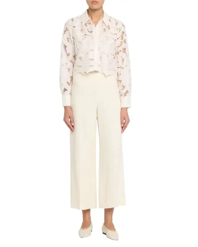 Akemi Cropped Button-Front Shirt