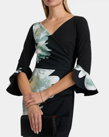 Chiara Boni La Petite Robe Triana Floral-Print Surplice Bodycon Dress | Thumbnail 5 Chiara Boni La Petite Robe Triana Floral-Print Surplice Bodycon Dress | Thumbnail 5