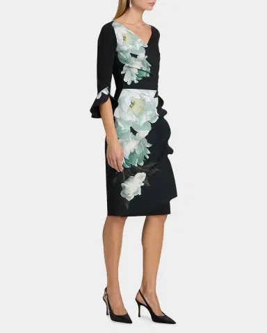 Chiara Boni La Petite Robe Triana Floral-Print Surplice Bodycon Dress | Thumbnail 7 Chiara Boni La Petite Robe Triana Floral-Print Surplice Bodycon Dress | Thumbnail 7