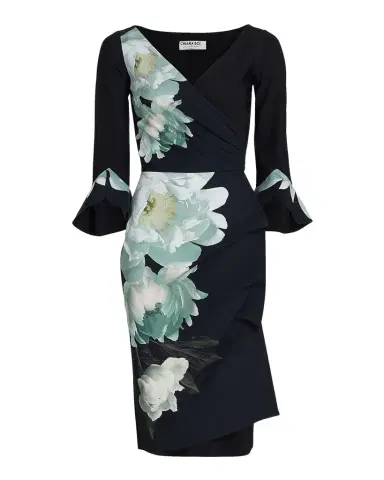 Chiara Boni La Petite Robe Triana Floral-Print Surplice Bodycon Dress | Thumbnail 1 Chiara Boni La Petite Robe Triana Floral-Print Surplice Bodycon Dress | Thumbnail 1