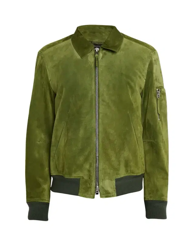 TOM FORD Men 's Suede Cashmere-Knit Blouson Jacket