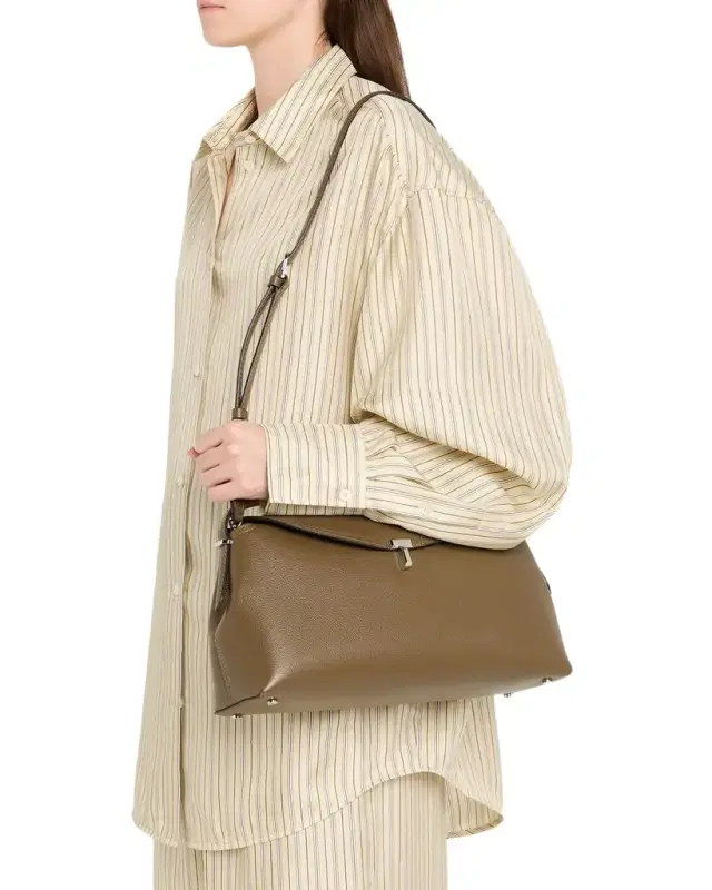 T-Lock Grain Leather Top-Handle Bag