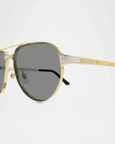 Cartier Men's CT0425S-006 Metal and Acetate Aviator Sunglasses | Thumbnail 2