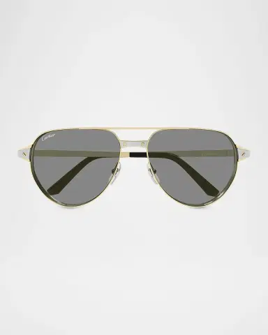 Cartier Men's CT0425S-006 Metal and Acetate Aviator Sunglasses | Thumbnail 5