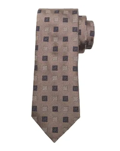 Brunello Cucinelli Men's Medallion Silk and Cotton Tie | Thumbnail 1 Brunello Cucinelli Men's Medallion Silk and Cotton Tie | Thumbnail 1