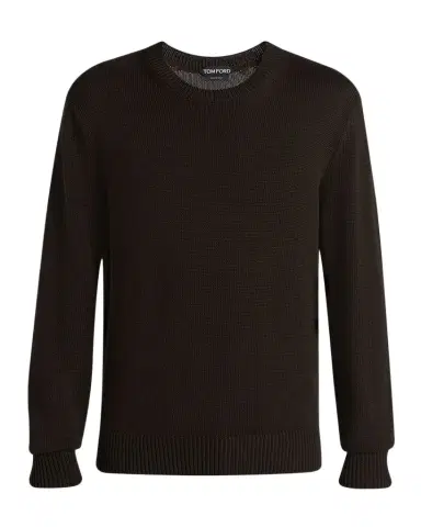 Tom Ford Men's Cotton and Silk Knit Crewneck Sweater | Thumbnail 1