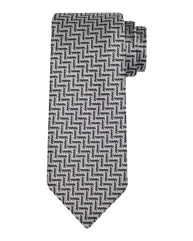 TOM FORD Men 's Diagonal Chevron Silk Tie