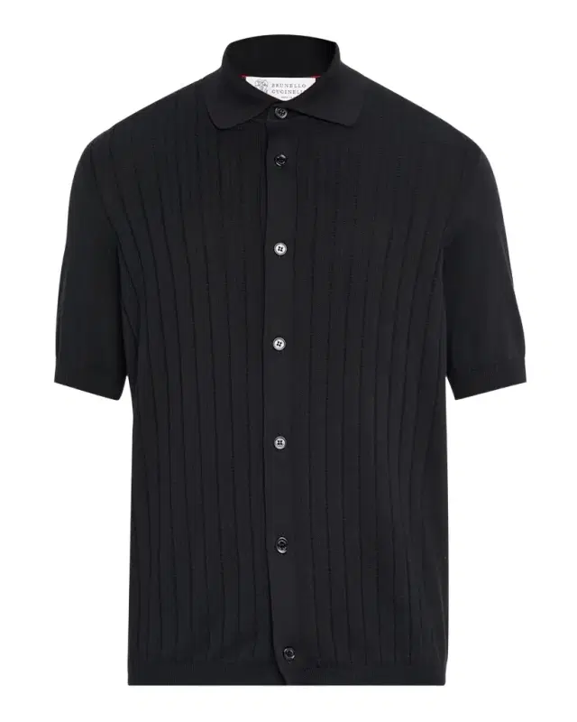 Men 's Cotton Rib Short-Sleeve Shirt