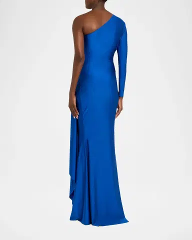 Chiara Boni La Petite Robe Serina One-Shoulder Draped Jersey Gown | Thumbnail 3 Chiara Boni La Petite Robe Serina One-Shoulder Draped Jersey Gown | Thumbnail 3
