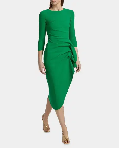Chiara Boni La Petite Robe Wang Draped High-Low Midi Sheath Dress | Thumbnail 2