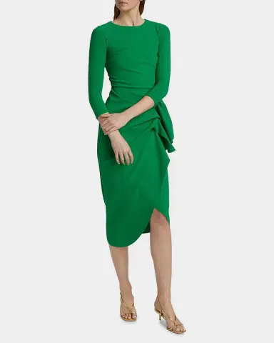 Chiara Boni La Petite Robe Wang Draped High-Low Midi Sheath Dress | Thumbnail 4