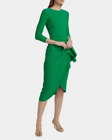 Chiara Boni La Petite Robe Wang Draped High-Low Midi Sheath Dress | Thumbnail 6
