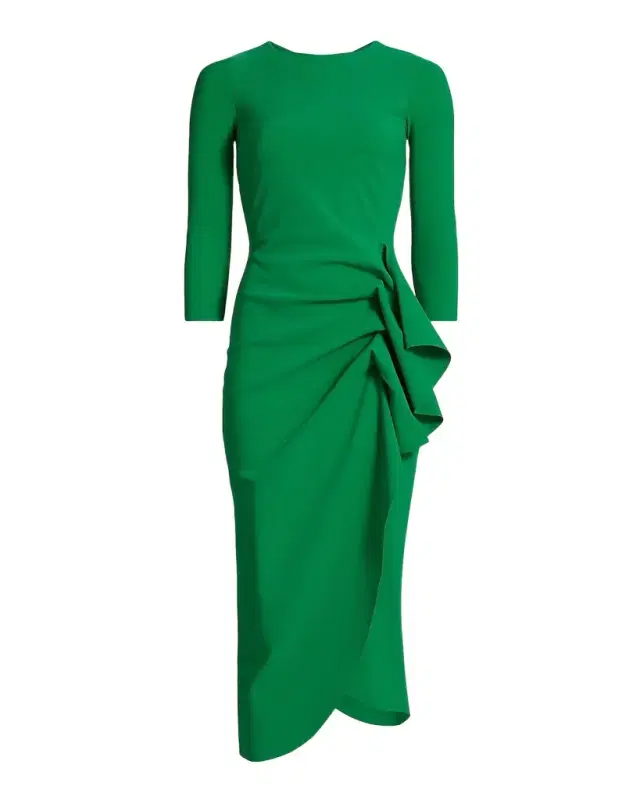 Chiara Boni La Petite Robe Wang Draped High-Low Midi Sheath Dress