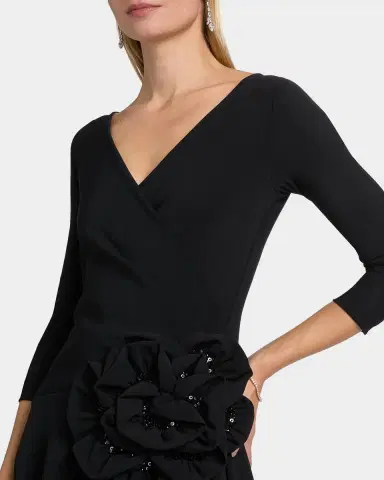 Chiara Boni La Petite Robe Rahim Sequin Rosette High-Low Midi Dress | Thumbnail 5