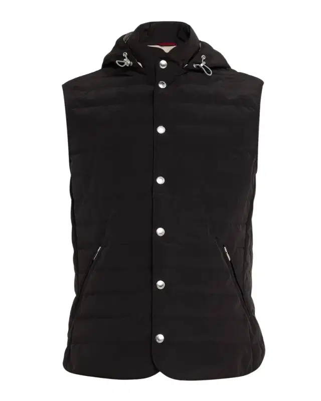 Brunello Cucinelli en 's Down Quilted Vest with Hood