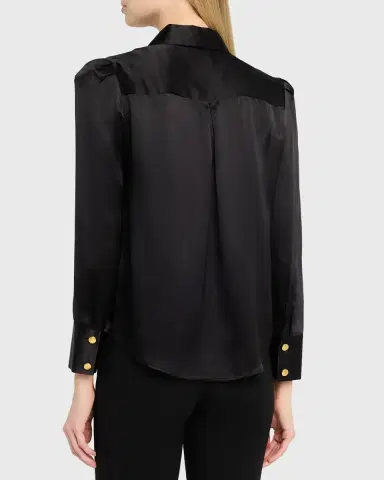 L'Agence Honey Tie-Neck Silk Blouse | Thumbnail 3 L'Agence Honey Tie-Neck Silk Blouse | Thumbnail 3