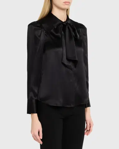 L'Agence Honey Tie-Neck Silk Blouse | Thumbnail 4 L'Agence Honey Tie-Neck Silk Blouse | Thumbnail 4